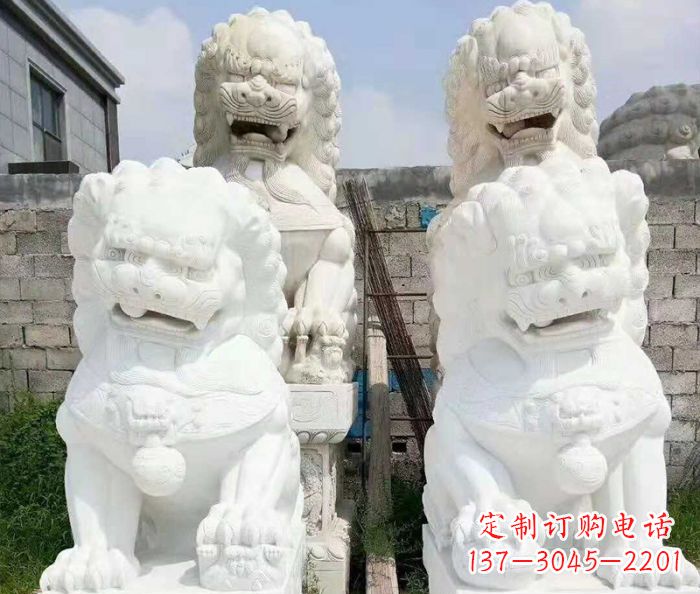 济南招财动物汉白玉狮子石雕