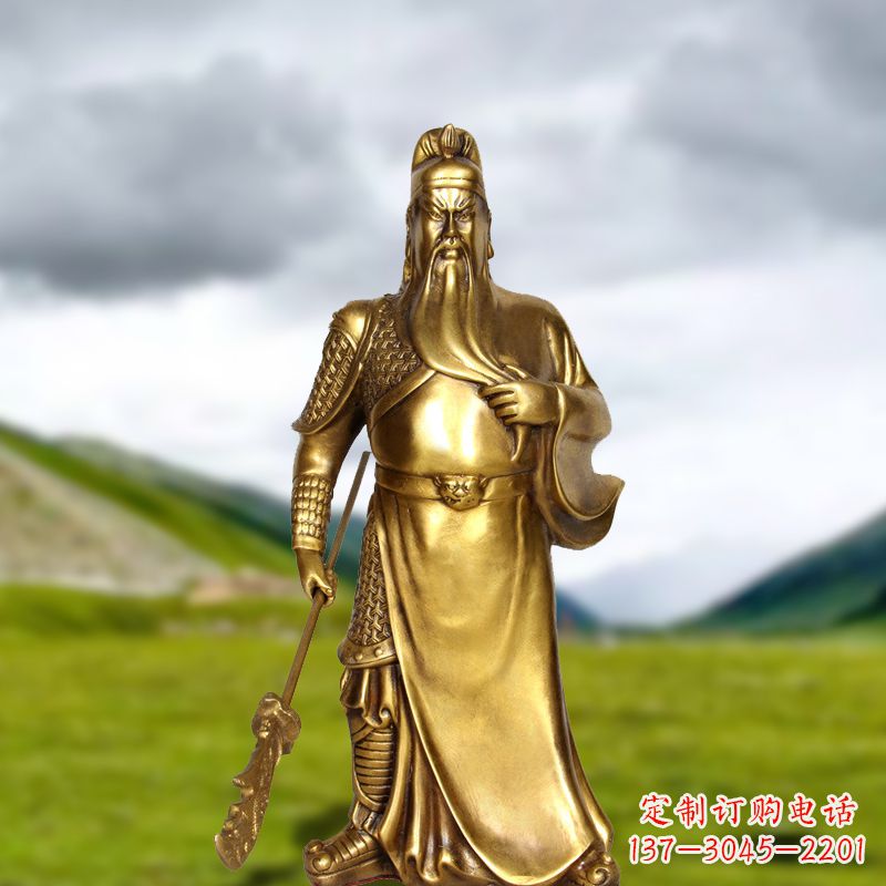 济南招财关公铜雕像