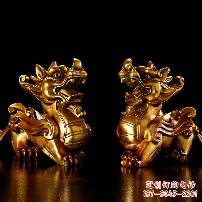济南招财黄铜貔貅雕塑摆件