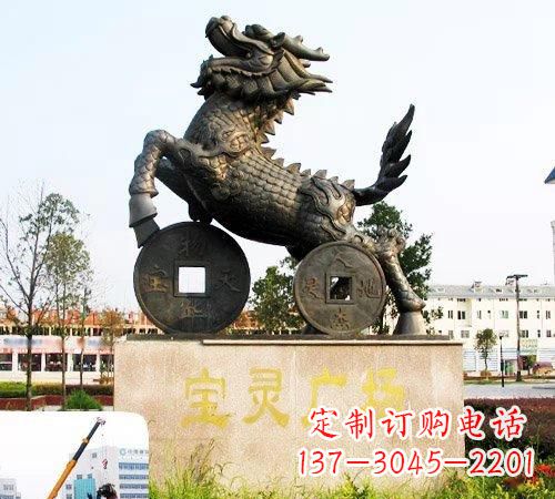 济南招财麒麟铜雕