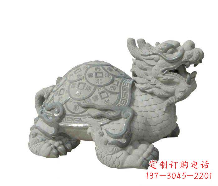 济南招财神兽大理石龙龟石雕