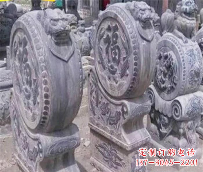 济南招财石门墩仿古抱鼓石