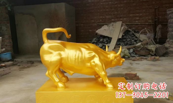 济南招财铜牛雕塑 (2)