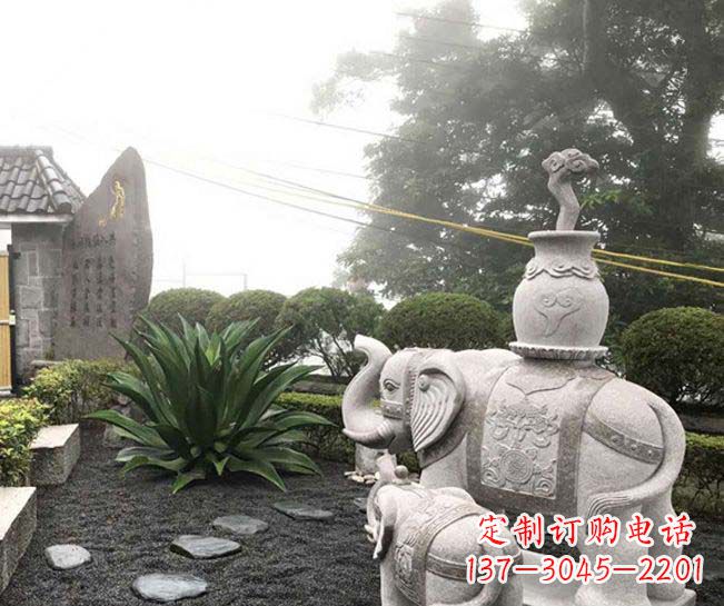 济南招财驮宝大象石雕