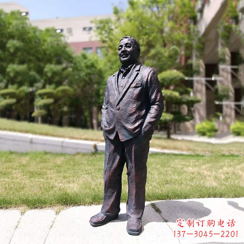 济南中国当代著名数学家铸铜华罗庚雕塑