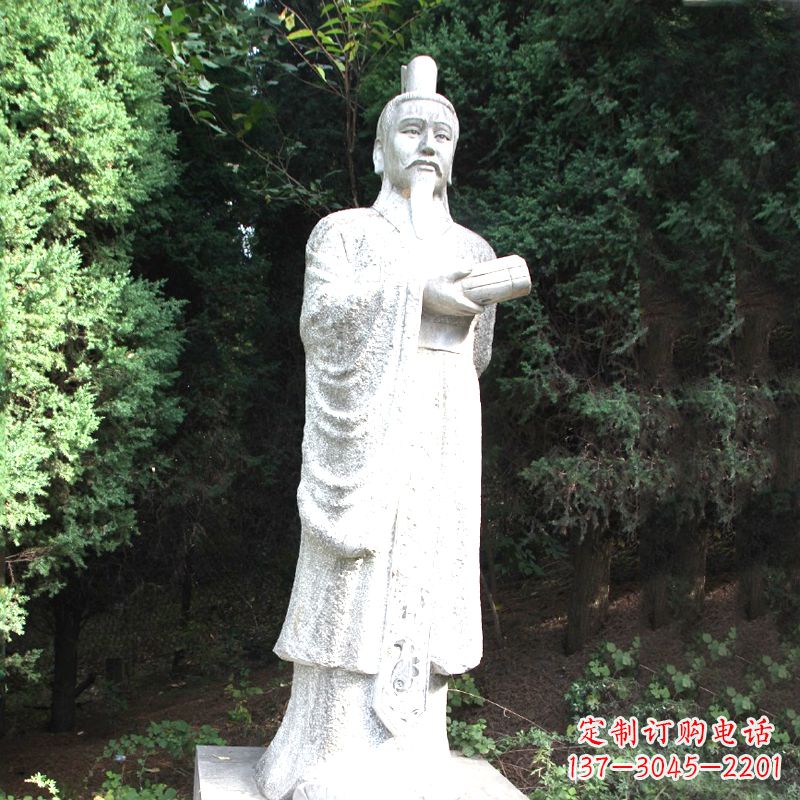 济南中国古代著名帝王汉文帝刘恒汉白玉石雕塑像