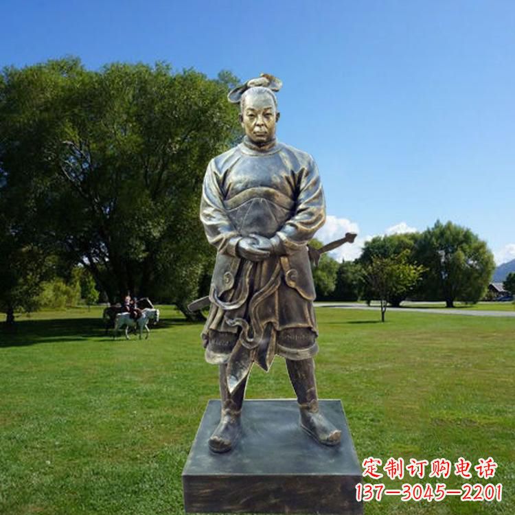 济南中国汉初三杰之韩信仿铜雕像
