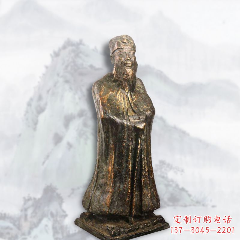 济南中国近代著名画家张大千铸铜雕塑