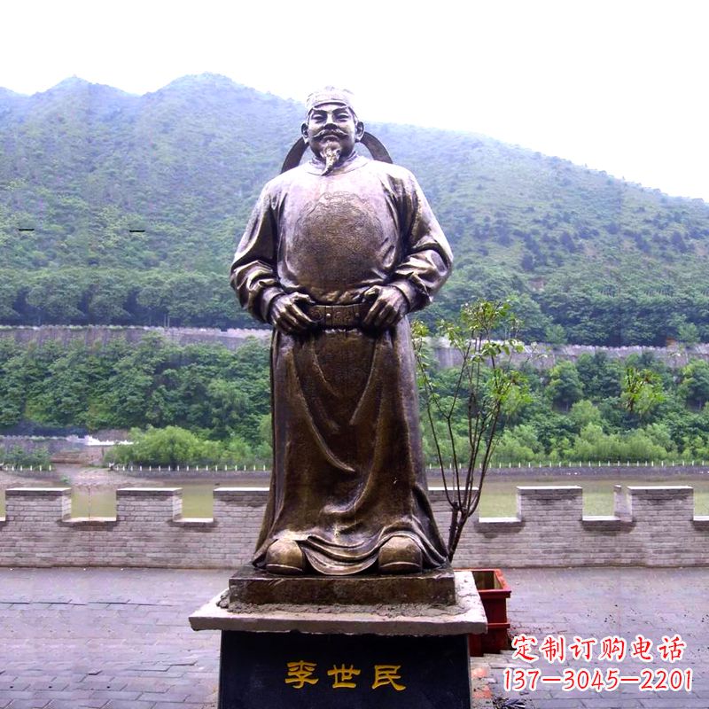 济南中国历史名人唐初著名帝王李世民铸铜雕像