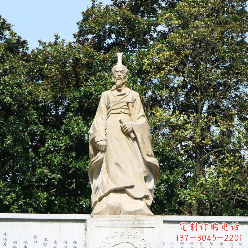济南中国名人战国时期楚国诗人屈原砂岩石雕像