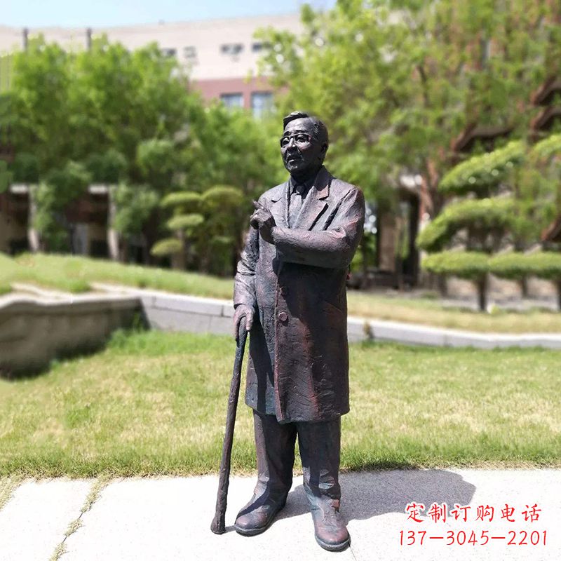 济南中国名人著名数学家华罗庚铜雕像