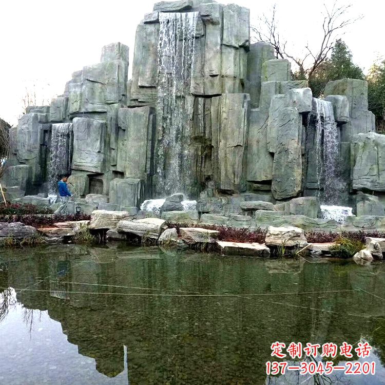济南中式园林流水假山雕塑