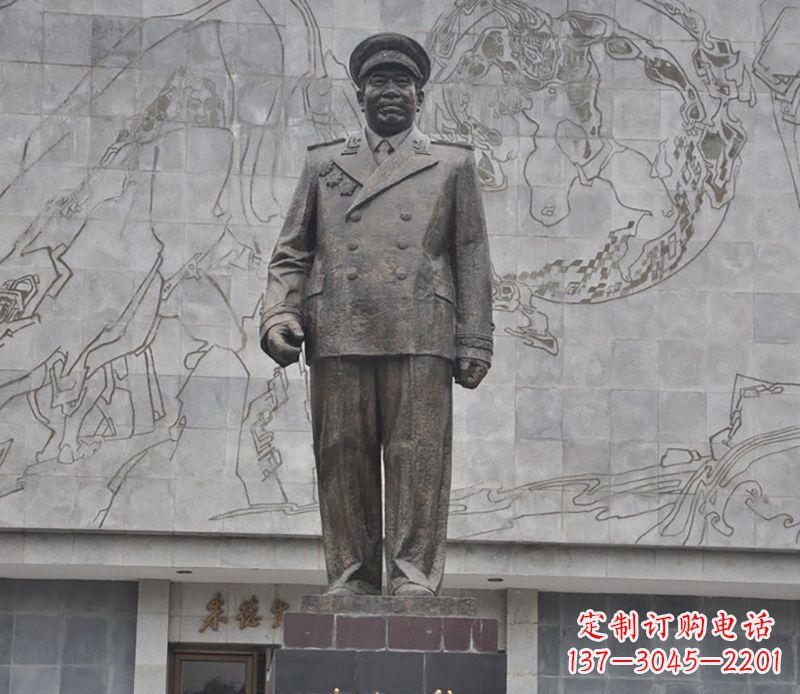 济南朱德人物铜雕