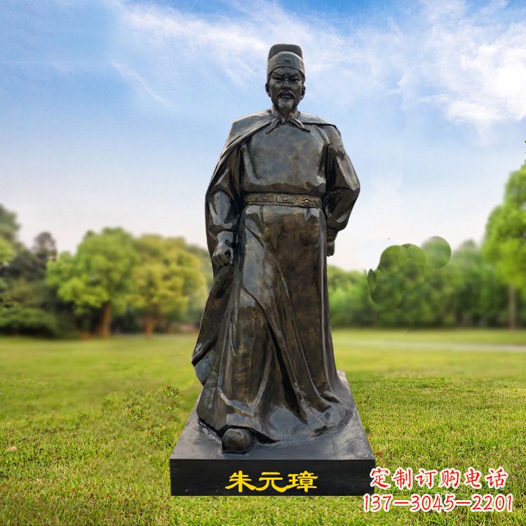 济南朱元璋玻璃钢仿铜雕塑