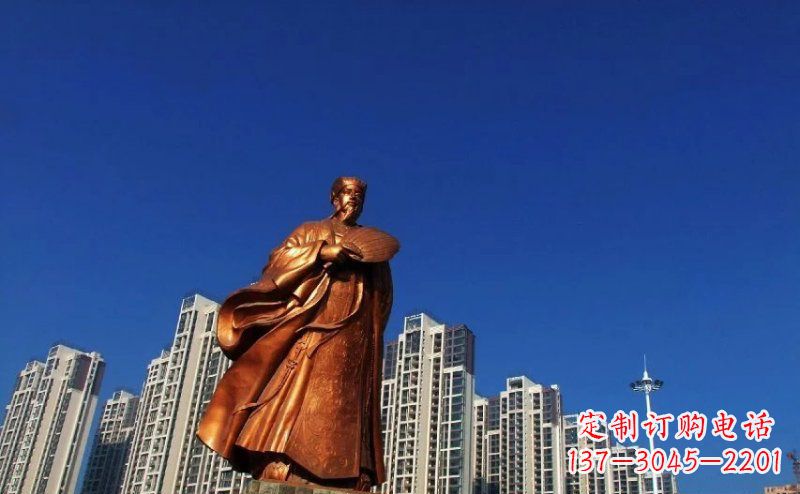 济南诸葛亮古代名人铜雕 (2)