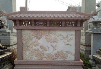 济南园林景观松鹤石浮雕影壁