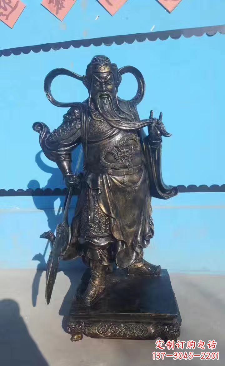 济南铸铜关公武财神铜雕