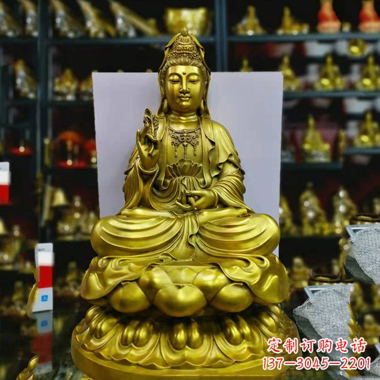 济南铸铜观音菩萨佛像雕塑