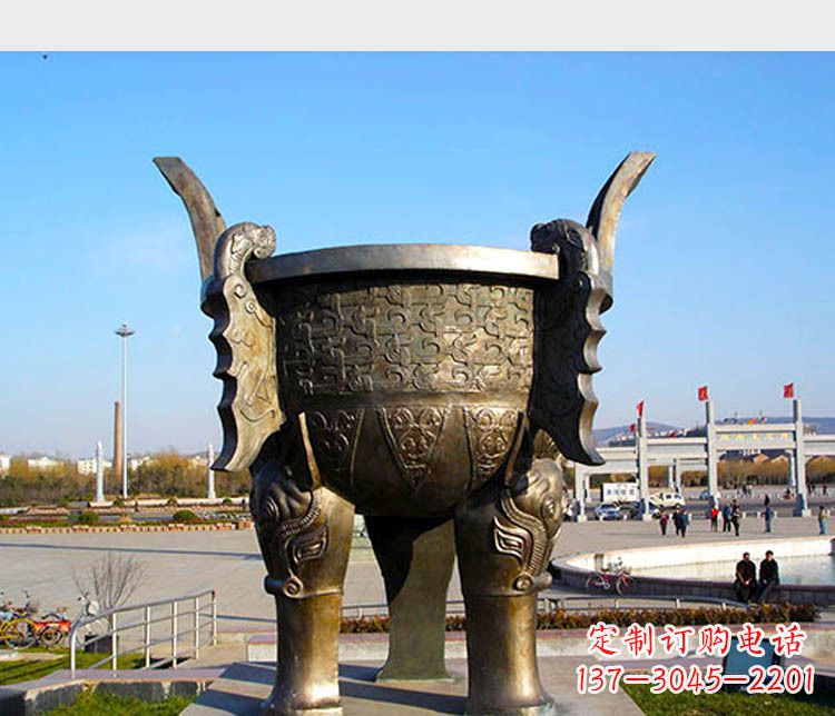 济南铸铜广场圆形景观香炉