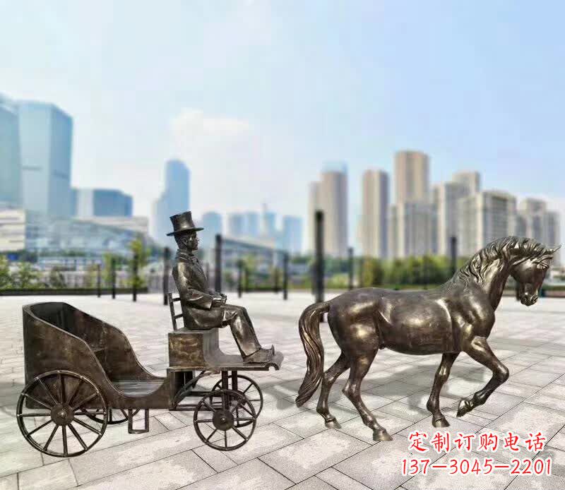 济南铸铜广场马车雕塑