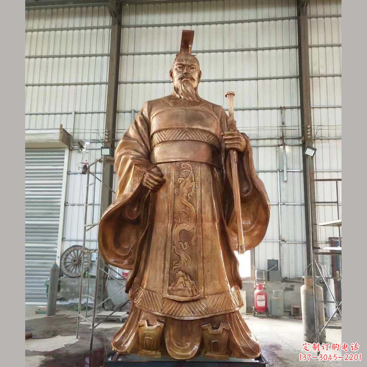 济南铸铜汉武帝雕塑
