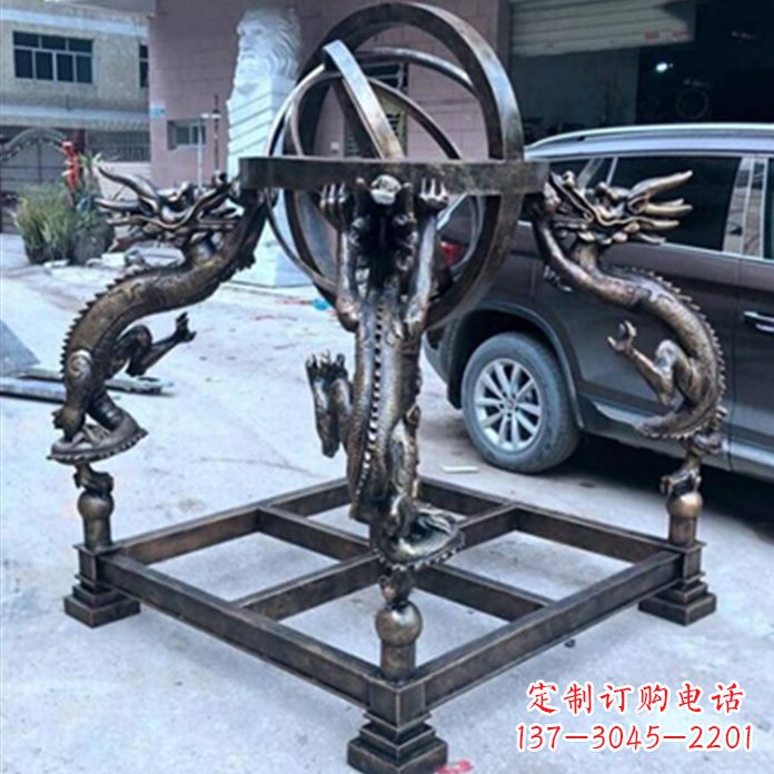 济南铸铜浑天仪景观雕塑摆件