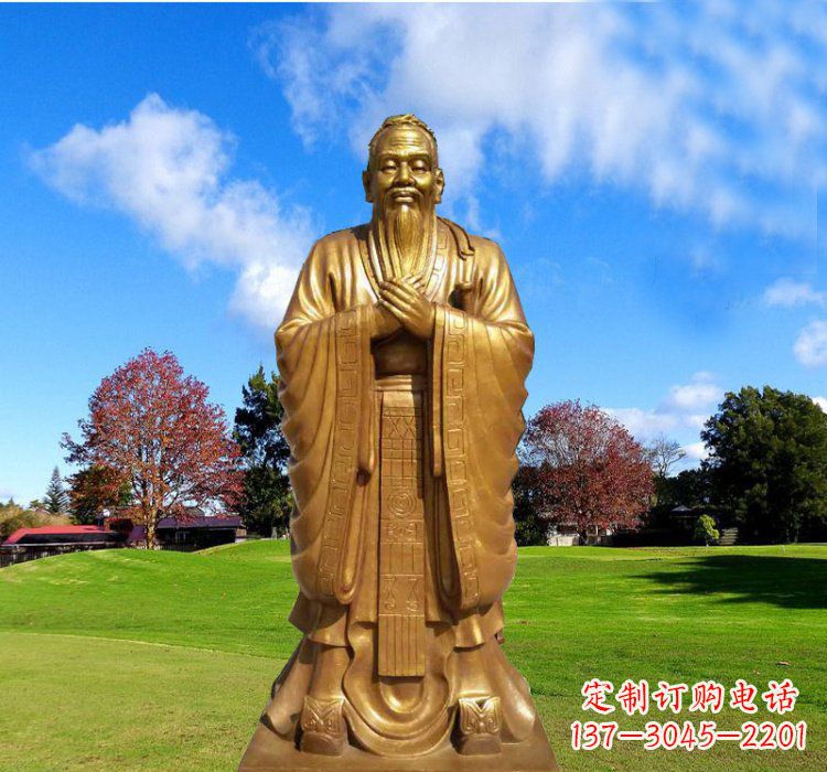 济南铸铜立式孔子雕塑