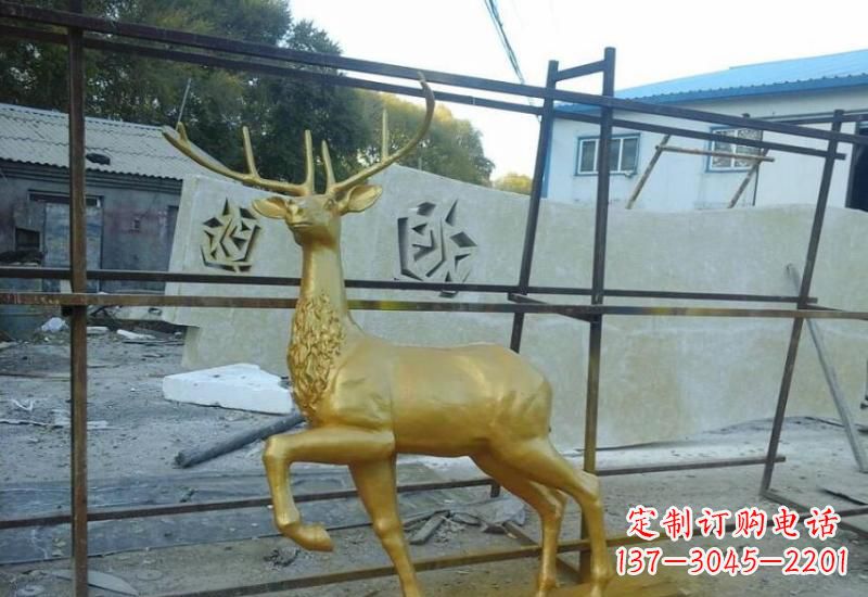 济南铸铜梅花鹿雕塑
