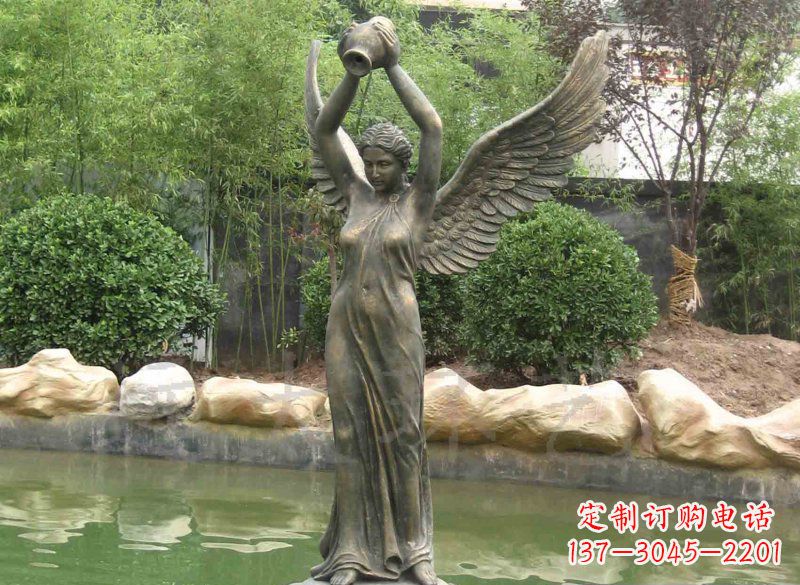 济南铸铜欧式人物喷泉雕塑