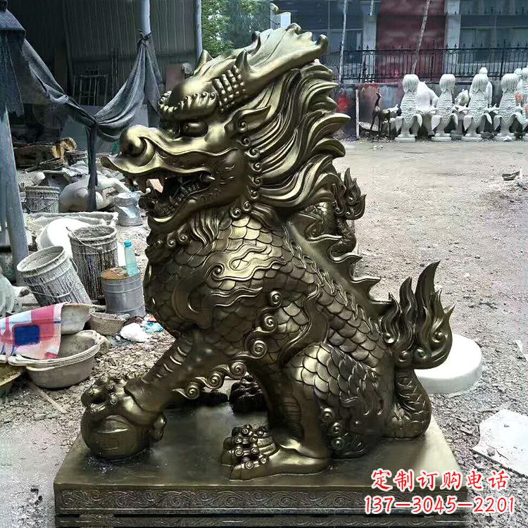 济南铸铜麒麟雕塑