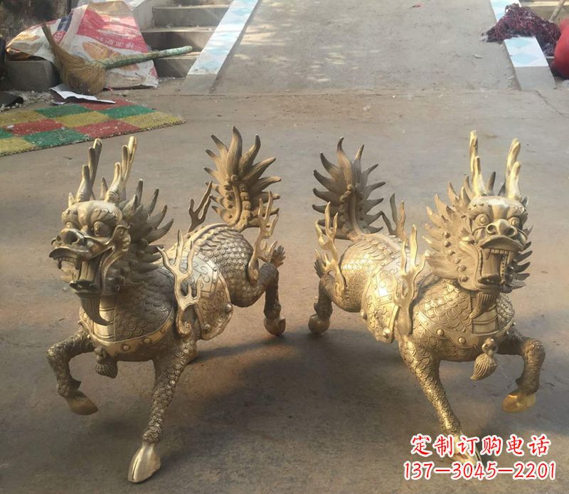 济南铸铜麒麟雕塑 (2)
