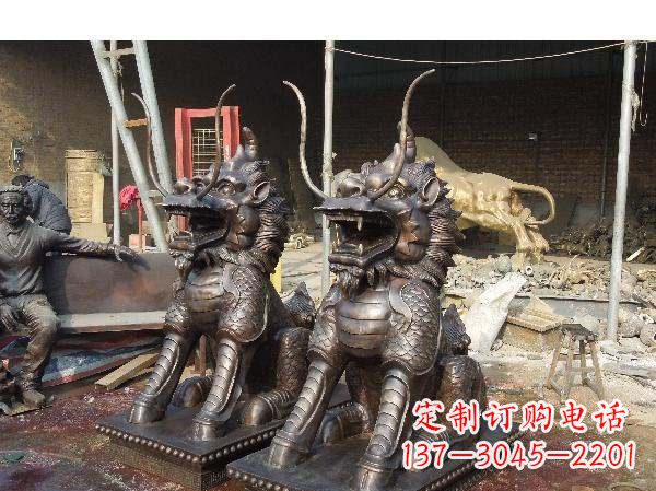 济南铸铜麒麟雕塑2221