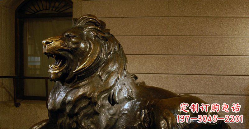 济南铸铜狮子铜雕 (2)