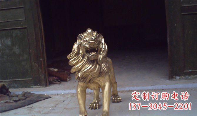 济南铸铜狮子西洋狮子铜雕