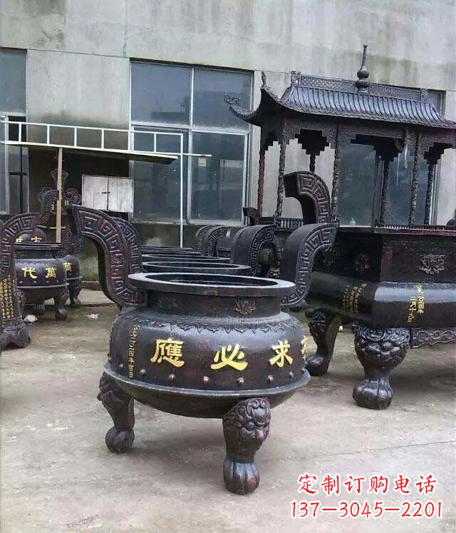 济南铸铜寺庙香炉铜雕