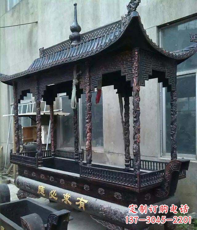 济南铸铜寺庙香炉铜雕 (2)