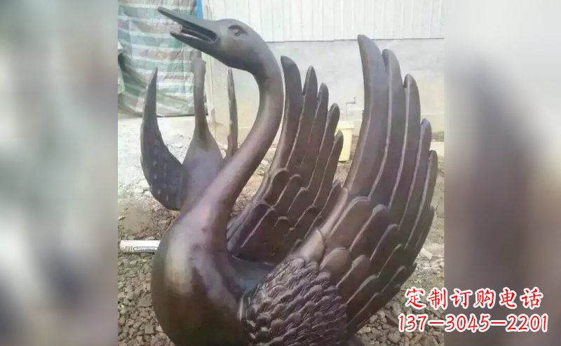 济南铸铜天鹅铜雕
