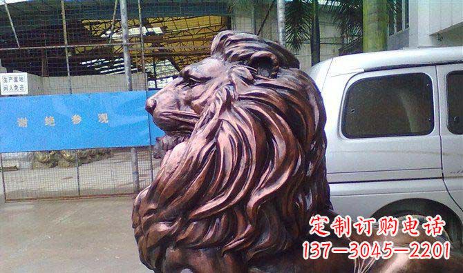 济南紫铜西洋狮子铜雕 (2)