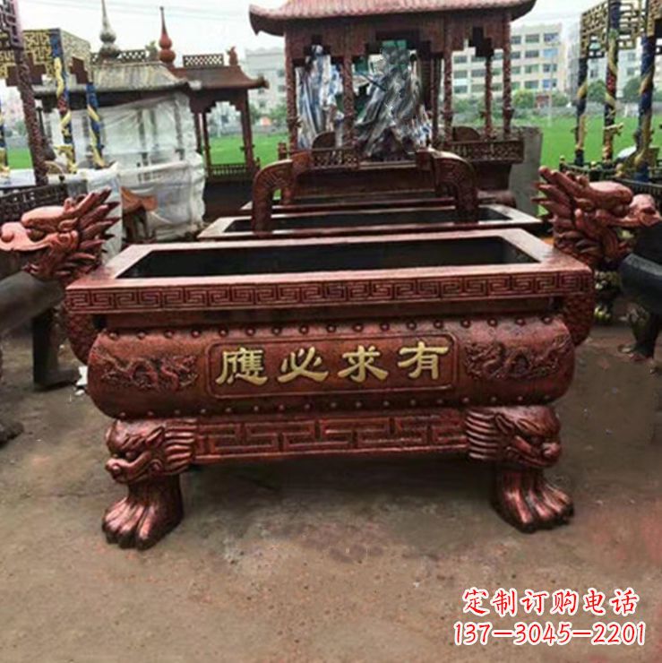 济南紫铜香炉雕塑