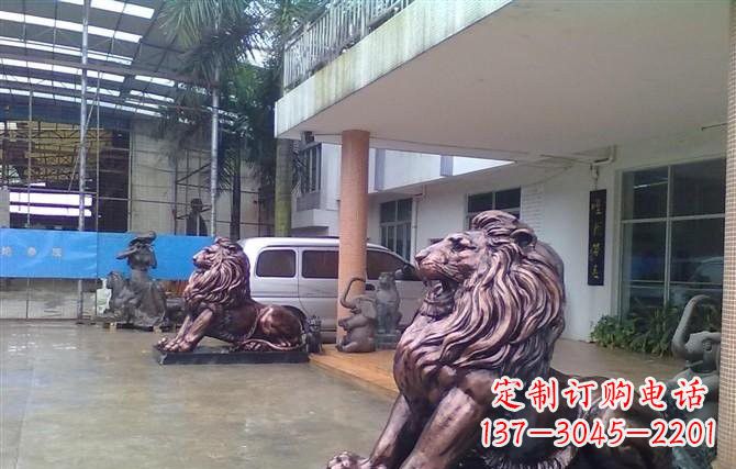 济南紫铜西洋狮子铜雕