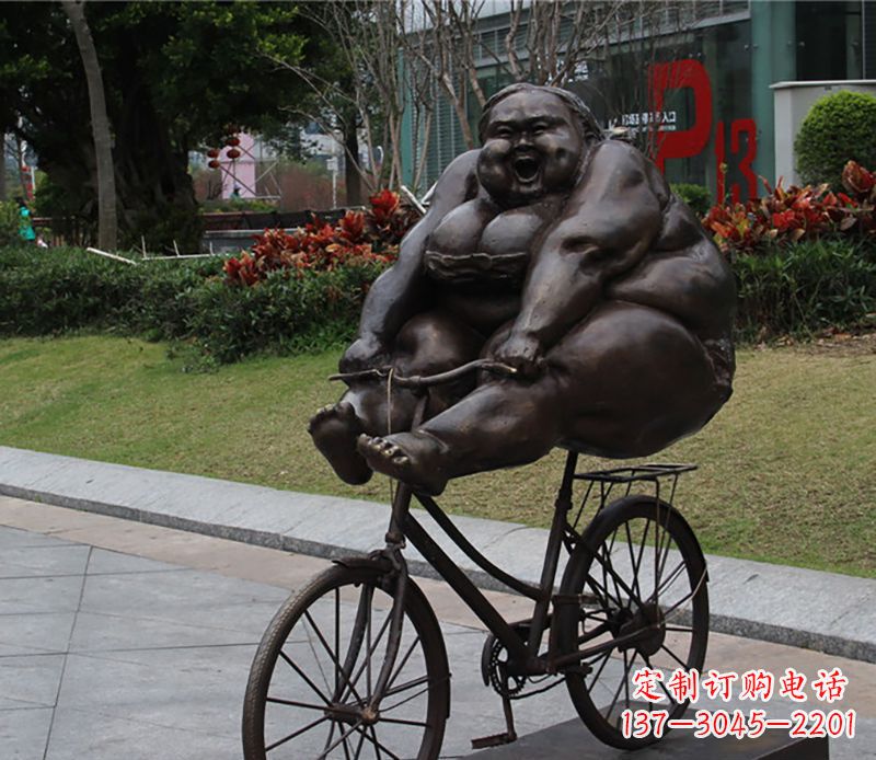 济南自行车铜雕