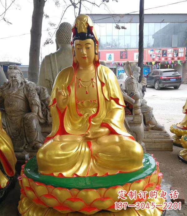 济南宗教庙宇玻璃钢观音菩萨雕像