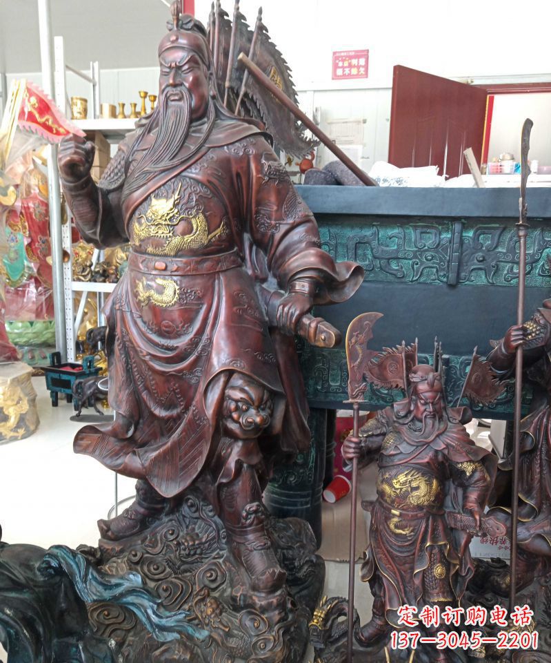 济南宗教庙宇关公武财神铜雕
