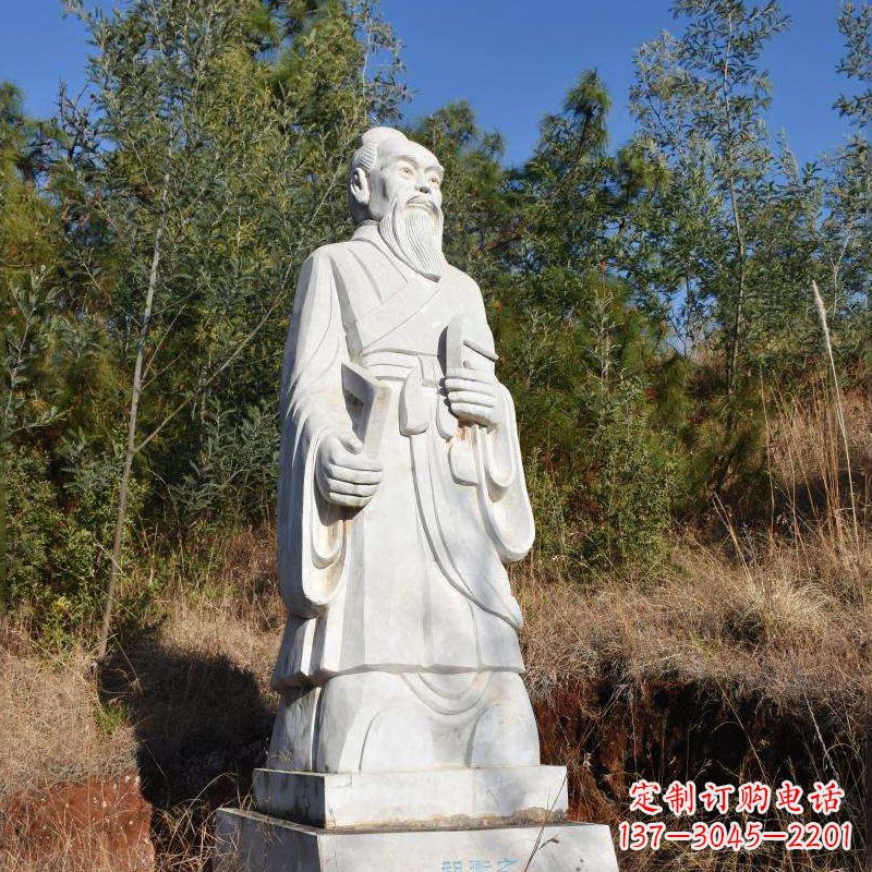 济南祖冲之汉白玉石雕像-公园景区中国古代名人雕塑