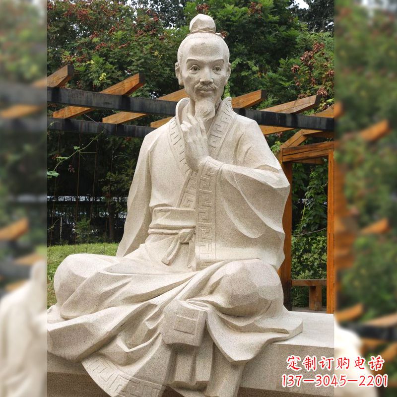 济南祖冲之石雕塑像-园林人物历史名人雕像
