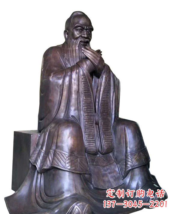 济南作揖孔子青铜像