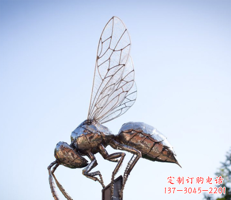 济南蜜蜂雕塑不锈钢