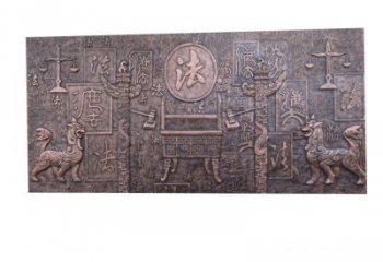 济南紫铜法字獬豸浮雕